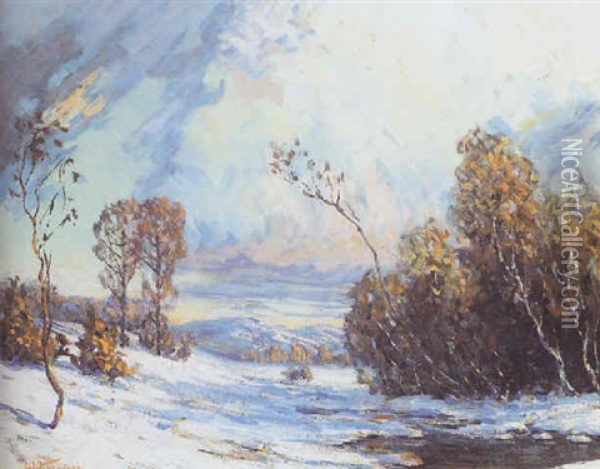 Winter Dawn Oil Painting - Walter Koeniger