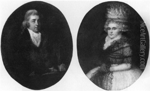 Portraits Of Mr. G. Fitzwilliam & Of His Wife Oil Painting - Sir William Beechey