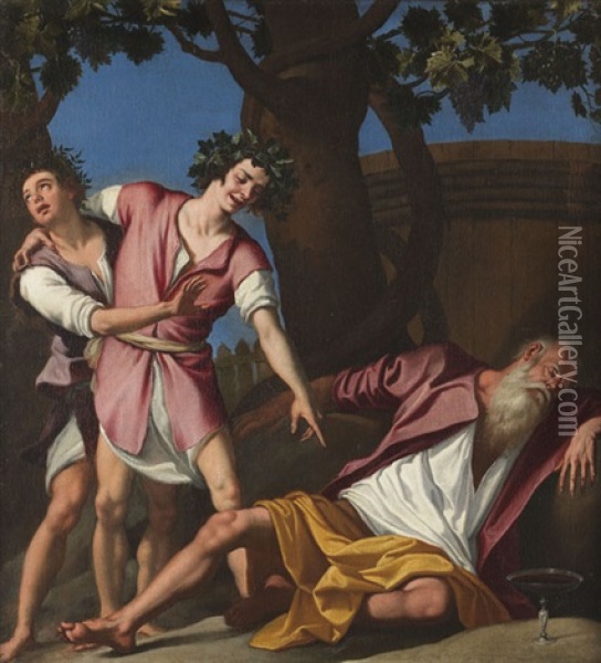 Die Trunkenheit Noahs Oil Painting - Jacopo (da Empoli) Chimenti