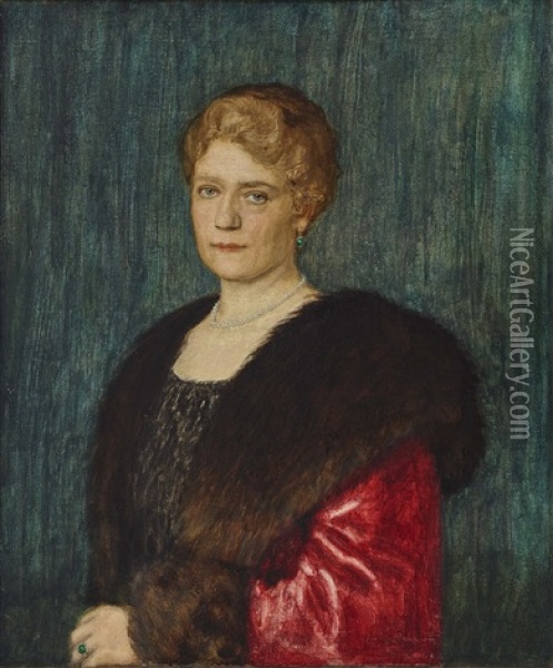 Portrait Of Adele Kloenne Oil Painting - Franz von Stuck