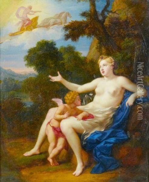 La Nymphe Clytie Regardant Apollon Tirer Le Char Du Soleil Oil Painting - Balthasar Beschey