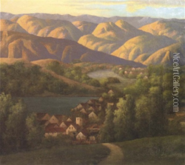 Dawn, Bryson City, N.c. Oil Painting - Rudolph F. Ingerle