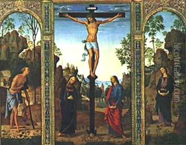 The Galitzin Triptych 1485 Oil Painting - Pietro Vannucci Perugino