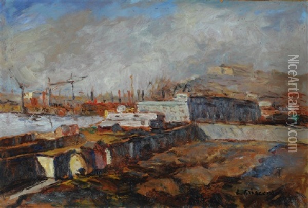 Porto Oil Painting - Luigi Crisconio