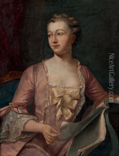 Portrait De La Marquise De Pompadour Oil Painting - Maurice Quentin de La Tour