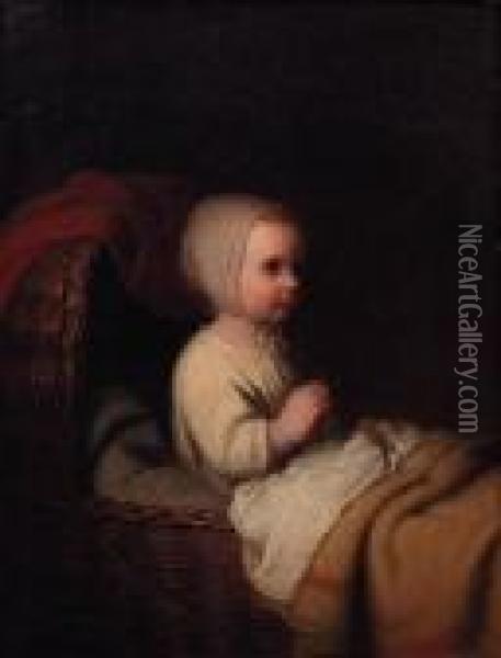 A Little Girl Saying Her Evening Prayers Oil Painting - Meyer Georg von Bremen