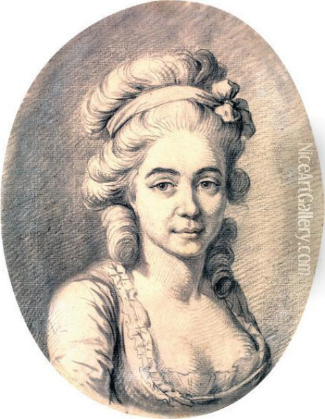 Portrait De Femme En Buste Oil Painting - Johann Ernst, Julius Heinsius