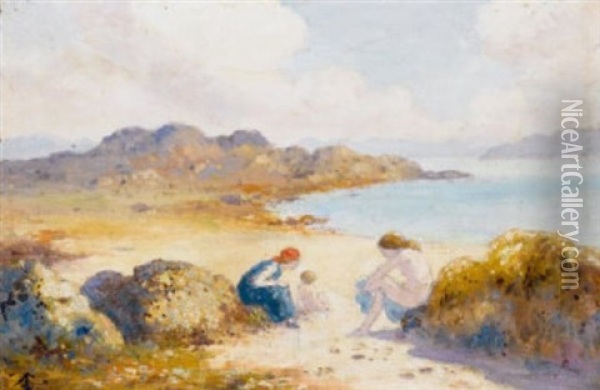 By The Seashore Oil Painting - George Russell