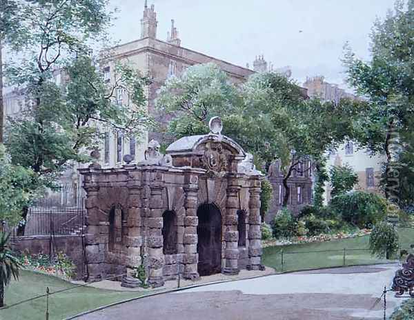 York Water Gate, Embankment Gardens, 1887 Oil Painting - John Crowther