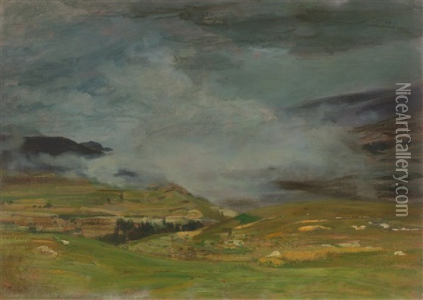 After The Storm, Altopiano Di Asiago Oil Painting - Beppe Ciardi
