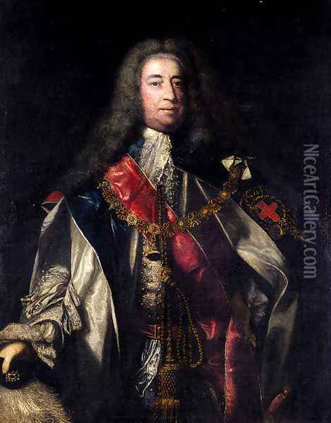 Portrait Of Lionel Sackville 1st Duke Of Dorset (1688 1765) Oil Painting - Sir Joshua Reynolds