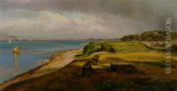 Kystparti Nord For Kronborg Oil Painting - Carl Frederik Peder Aagaard