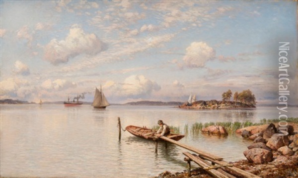 Summer's Day Oil Painting - Magnus Hjalmar Munsterhjelm