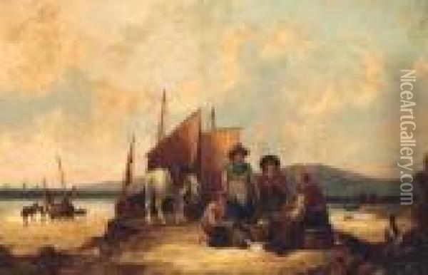 Counting The Catch Oil Painting - William Joseph Shayer