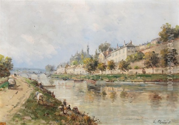 Ansicht Von Perigueux Mit Dem Fluss L'isle Und Kirche Oil Painting - Gustave Mascart
