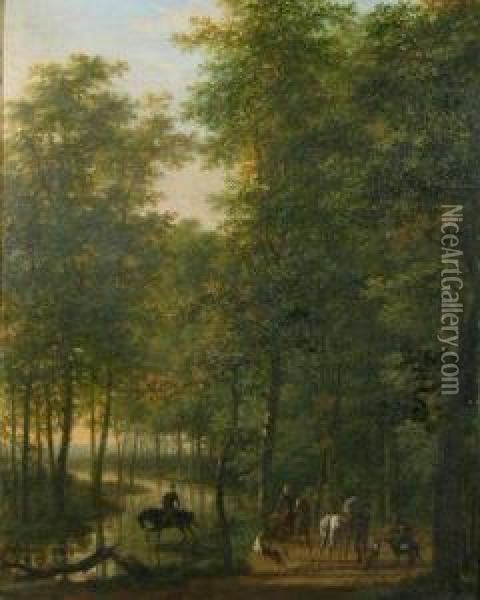 Start Of The Hunt Oil Painting - Jan Willem Pienemann