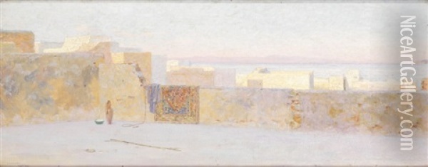 Terrasse A Tanger Oil Painting - Louis Auguste Girardot