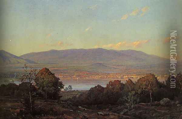 Sundown at Centre Harbor, New Hampshire 1874 Oil Painting - William Trost Richards