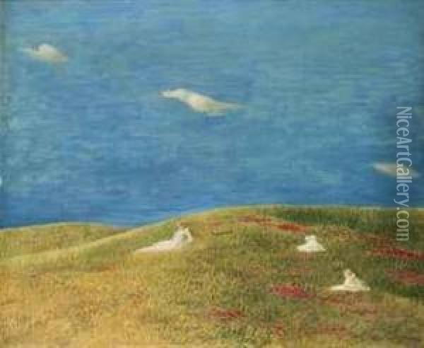 Estate (summer) Oil Painting - Gaetano Previati