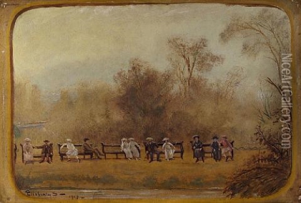 In Central Park Oil Painting - Louis Michel Elshemius
