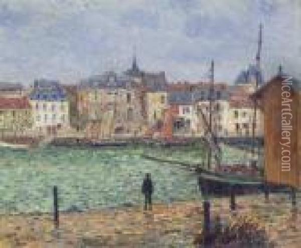 Le Port De Pornic, Maree Haute Oil Painting - Gustave Loiseau