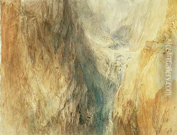 The Devils Bridge, St. Gotthard, c.1841 Oil Painting - Joseph Mallord William Turner