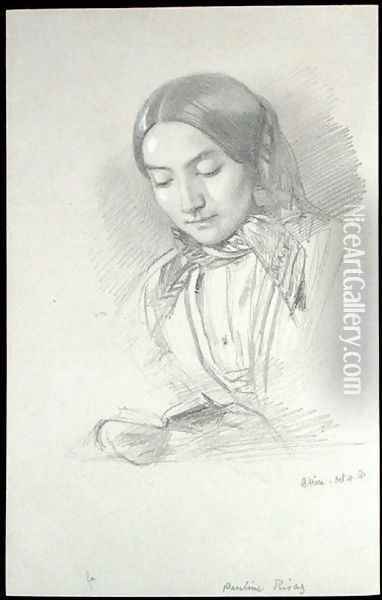 Portrait of a Lady, 14th October 1858 Oil Painting - John Edward Brett