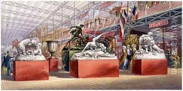 Sculptures - Interior View of the Great Exhibition Oil Painting - George Baxter