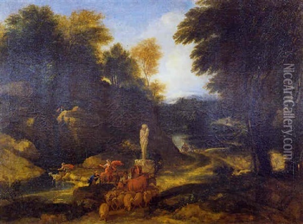Paysage Ideal Oil Painting - Justus van Huysum the Elder