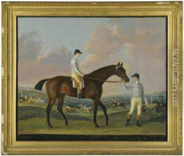 Portrait Of Henry Compton's Racehorse Cottager Oil Painting - J. Francis Sartorius
