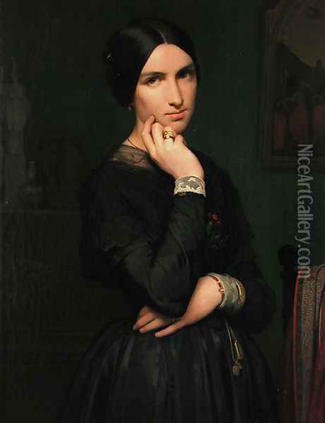 Madame Hippolyte Flandrin Oil Painting - Jean Hippolyte Flandrin