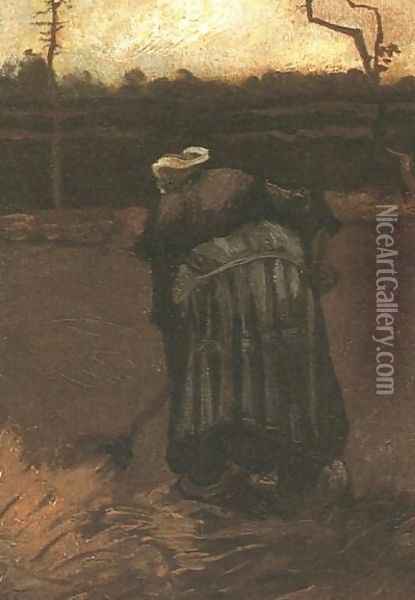 Peasant Woman Digging IV Oil Painting - Vincent Van Gogh