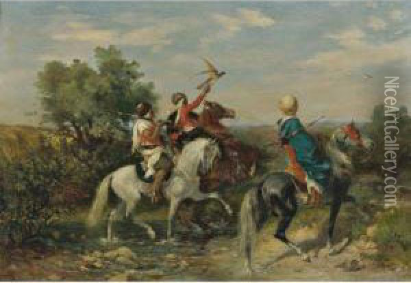 La Chasse Au Faucon Oil Painting - Georges Washington