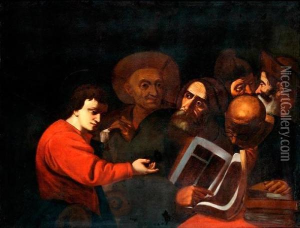 Jezus Az Irastudok Kozott Oil Painting - Jusepe de Ribera