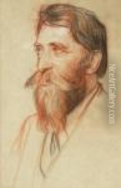 Sir Portrait Head Oil Painting - William Rothenstein