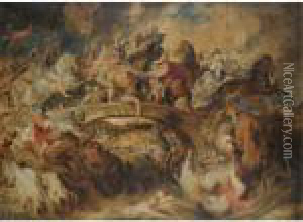 The Battle Of The Amazons Oil Painting - Peter Paul Rubens