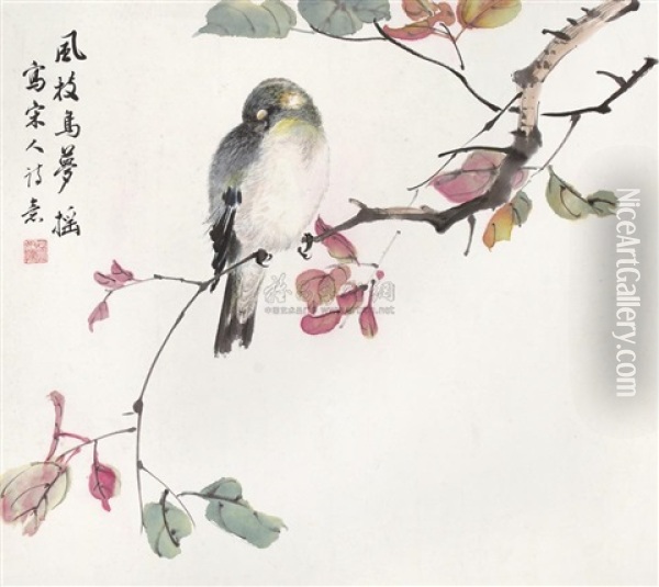 Bird And Flowers Oil Painting -  Zhao Shuru