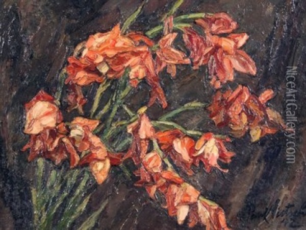 Gladioli Oil Painting - Paul Nietsche