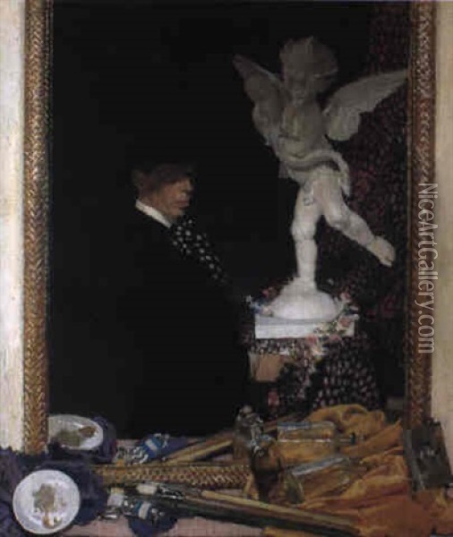 Myself And Cupid Oil Painting - Sir William Orpen