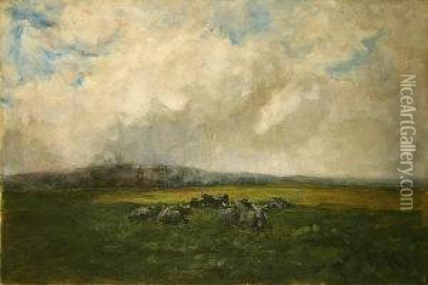 Landscape Near Malahide Oil Painting - Nathaniel R.H.A. Hone Ii,