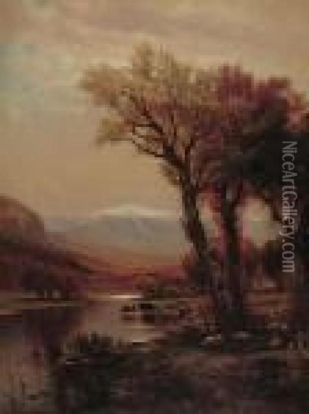 Mount Washington From The Saco Valley Oil Painting - John Carleton Wiggins