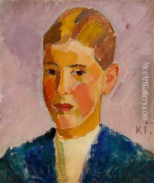 Portraet Af En Ung Mand Oil Painting - Karl Isakson
