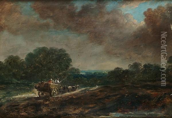 The Cart Oil Painting - David I Cox
