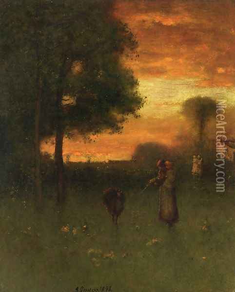Sunset II Oil Painting - George Inness