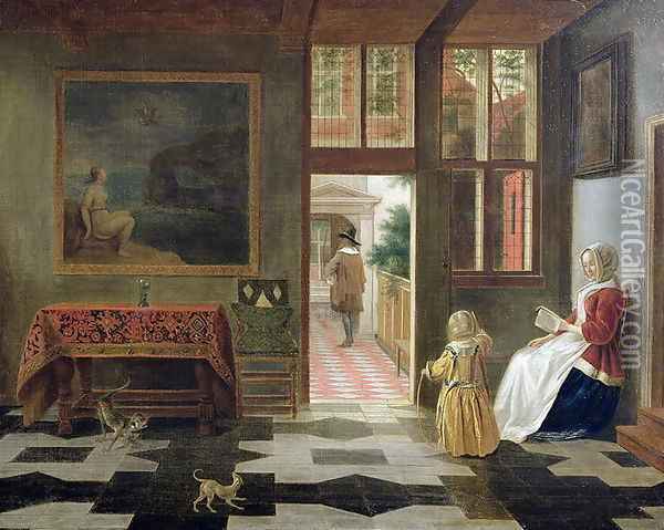 Dutch Interior Oil Painting - (Elinga) Pieter Janssens