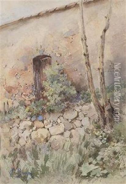 Steinmauer Und Geroll Oil Painting - Marie Egner