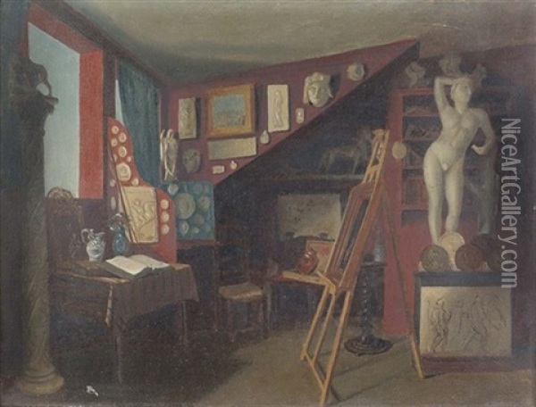 Atelier Von Jules Und Daniel Bovy Oil Painting - Emile Robellaz