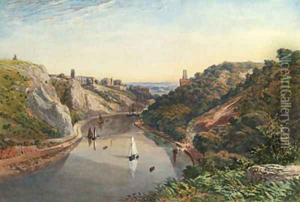 Clifton Gorge, Avon Oil Painting - James Jackson Curnock
