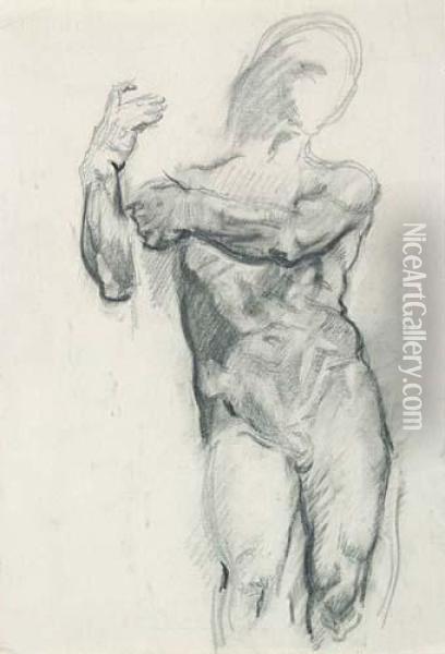 Standing Male Nude Oil Painting - Paul Cezanne