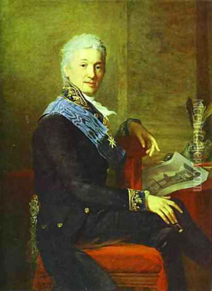 Portrait Of Count Alexander Stroganoff The President Of The Academy Of Arts (1800-1811) 1804 Oil Painting - Jean-Laurent Mosnier